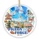 Charming Pigeon Forge Tennessee Artistic Handmade Ornament, Souvenir and Gatlinburg Christmas Decoration
