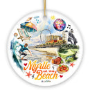 Classic Myrtle Beach Artistic Handcrafted Christmas Ornament, South Carolina Souvenir and Keepsake Decor