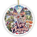 Classically Festive New Orleans Handcrafted Ornament, Mardi Gras Souvenir and Louisiana Christmas Gift