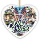 Classically Festive New Orleans Handcrafted Ornament, Mardi Gras Souvenir and Louisiana Christmas Gift