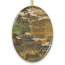 Confucius Wisdom on Ignorance Ceramic Ornament, Self Reflection Quote Decor And Gift