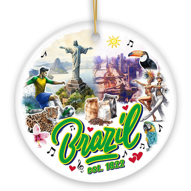 Culturally Artistic Brazilian Christmas Ornament, Keepsake Souvenir and Gift of Brazil