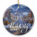 Culturally Artistic Park City Ceramic Ornament, Utah Picturesque Mountain Town Christmas Souvenir