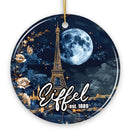 Eiffel Tower Majestic Night View Christmas Ornament, France Souvenir and Gift