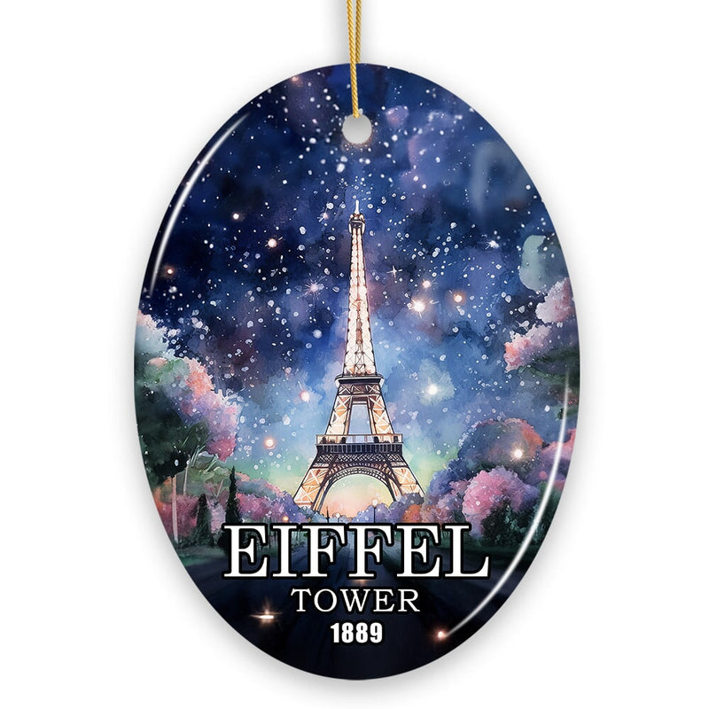 Eiffel Tower Majestic Night View Christmas Ornament, France Souvenir and Gift