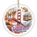 Elegant Cultural and Artistic San Francisco Ornament, California Traveler Souvenir Gift