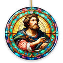 Enlightened Man Renaissance Italy Painting Ornament, Artistic Stained Glass Themed Medieval Christmas Gift