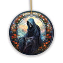 Halloween Angel of Death Stained Glass Style Ceramic Ornament