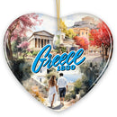 Greece Historical Landmarks and Cultural Ornament, Artistic Greek and Athens Handmade Christmas Gift and Travel Souvenir