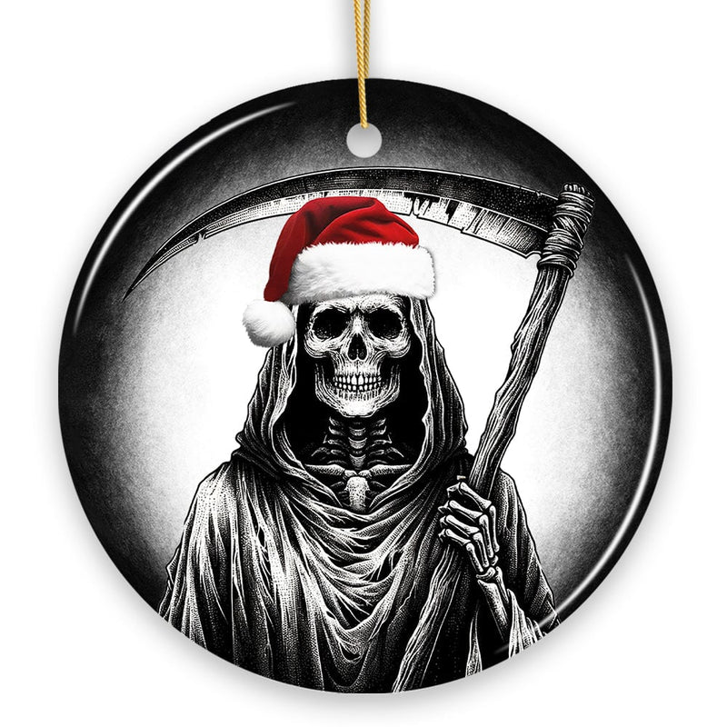 Haunting Santa Grim Reaper Ornament, Spooky Christmas Decor for Unique Halloween Tree Gift