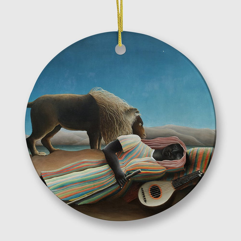 Henri Rousseau the Sleeping Gypsy Ornament, Famous Painting Christmas Decoration Souvenir