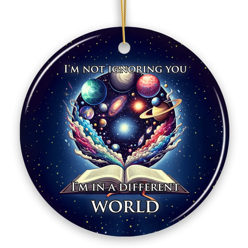 I’m in a Different World Unique Book Lover Ornament, Book Club Christmas Gift