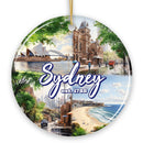 Illustrated Sydney Australia Ceramic Ornament, Travel Souvenir and Christmas Gift