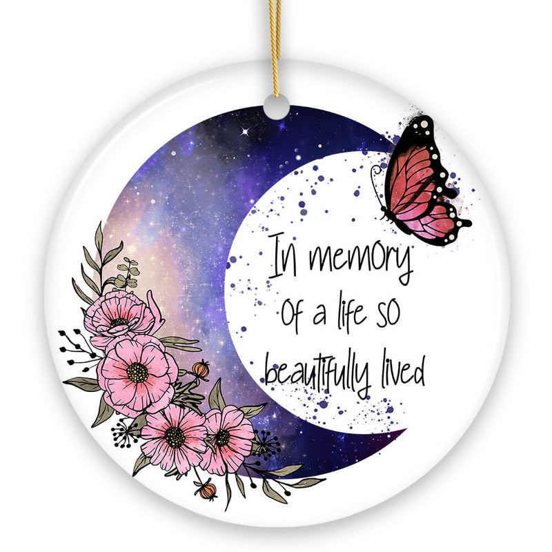 In a Memory of a Life so Beautifully Lived Quote Ornament, Christmas Memorial Gift