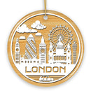 London City Unique Paper Art Themed Ceramic Christmas Ornament