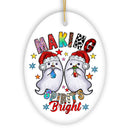 Making Spirits Bright Cute Ghost Duet Christmas Ornament, Ceramic Tree Decoration