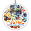 Marvelous West Palm Beach Florida Ornament, Artistic Paradise and Southern Souvenir