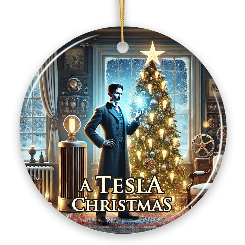Nikola Tesla Christmas Ornament, Scientific Gift for Science Nerd or Teacher