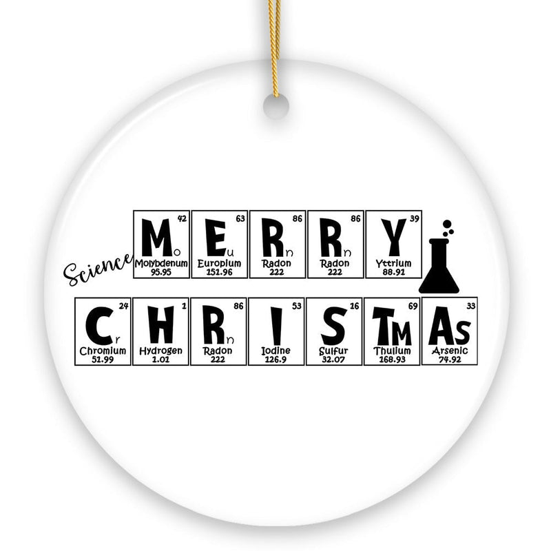 Periodic Table Scientist Christmas Ornament