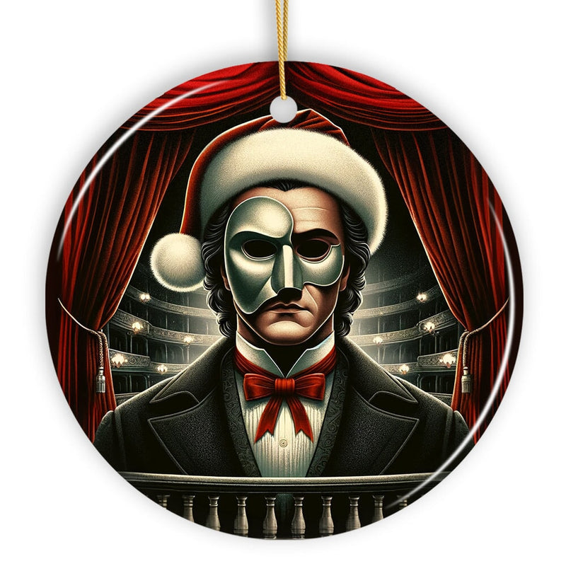 Phantom of the Opera Ceramic Ornament, Menacing Holiday Gift for Halloween Tree