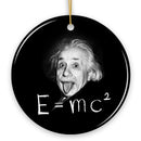 Physics Genius Albert Einstein Ceramic Ornament, Famous Equation E=mc² Keepsake and Decor