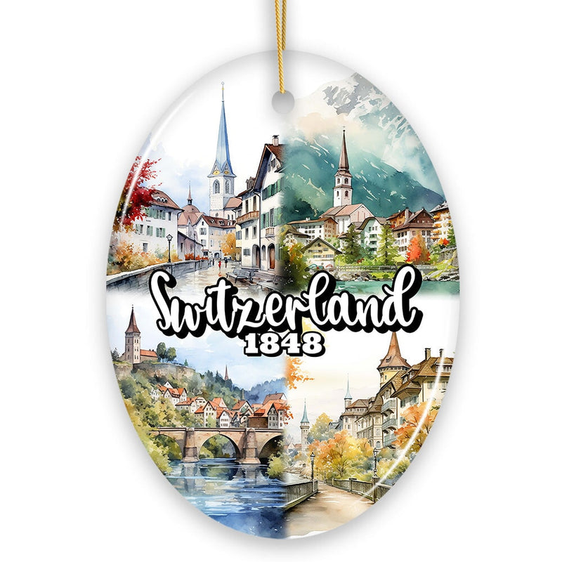 Picturesque Switzerland Landmarks Ornament, Bern Travel Souvenir and Christmas Gift