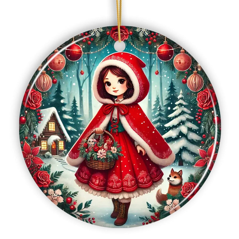 Red Riding Hood Christmas Ornament, Beautiful Fairytale Princess Christmas Gift and Decor