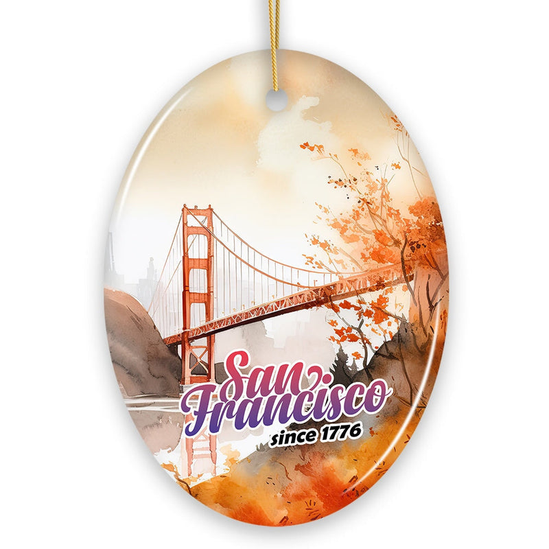 San Francisco Golden Gate Bridge Art Ornament, Travel Souvenir Gift