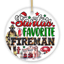 Santa's Favorite Fireman and Firewoman Ornament, Artistic Christmas Appreciation Keepsake