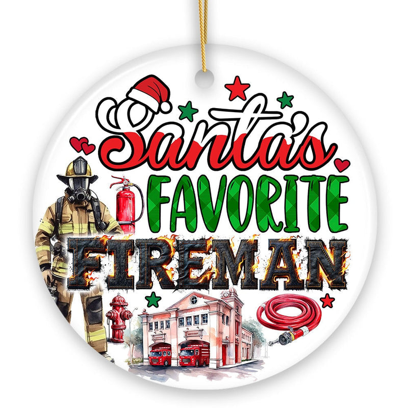 Santa's Favorite Fireman and Firewoman Ornament, Artistic Christmas Appreciation Keepsake
