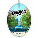 Simply Unique Chicago Christmas Ornament, Ceramic Keepsake Souvenir Gift