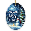 Snowflakes are Kisses from Heaven Christmas Ornament, Snowman in Magical Night Remembrance Gift