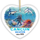 Unique Cancun Mexico Vacation Ornament, Tropical Mexican Ocean Keepsake Art and Decor