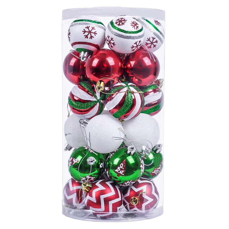 Unique and Sparkling Christmas Bauble Set of 30, Holiday Tree Set
