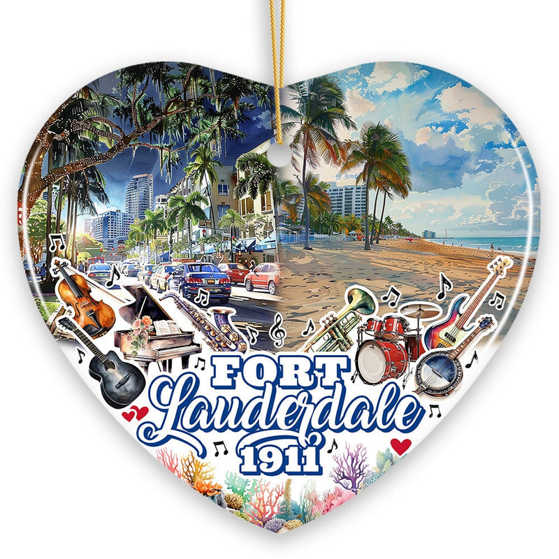 Vibrantly Tropical Fort Lauderdale Ornament, Cultural and Lively Florida Beach Christmas Gift