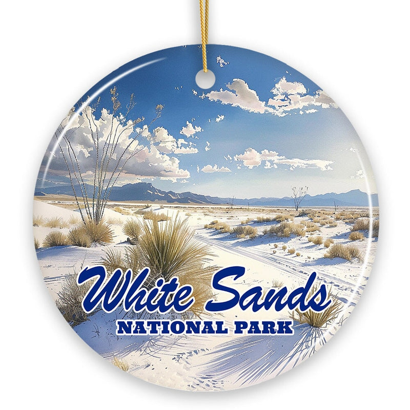 White Sands National Park Scenic Ceramic Ornament, New Mexico Souvenir Christmas Decoration