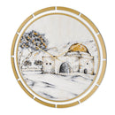 Leatherite Gold Tranquillity Kever Rochel Wall Clock by Feldart