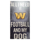 Washington Commanders Football and My Dog Wooden Sign