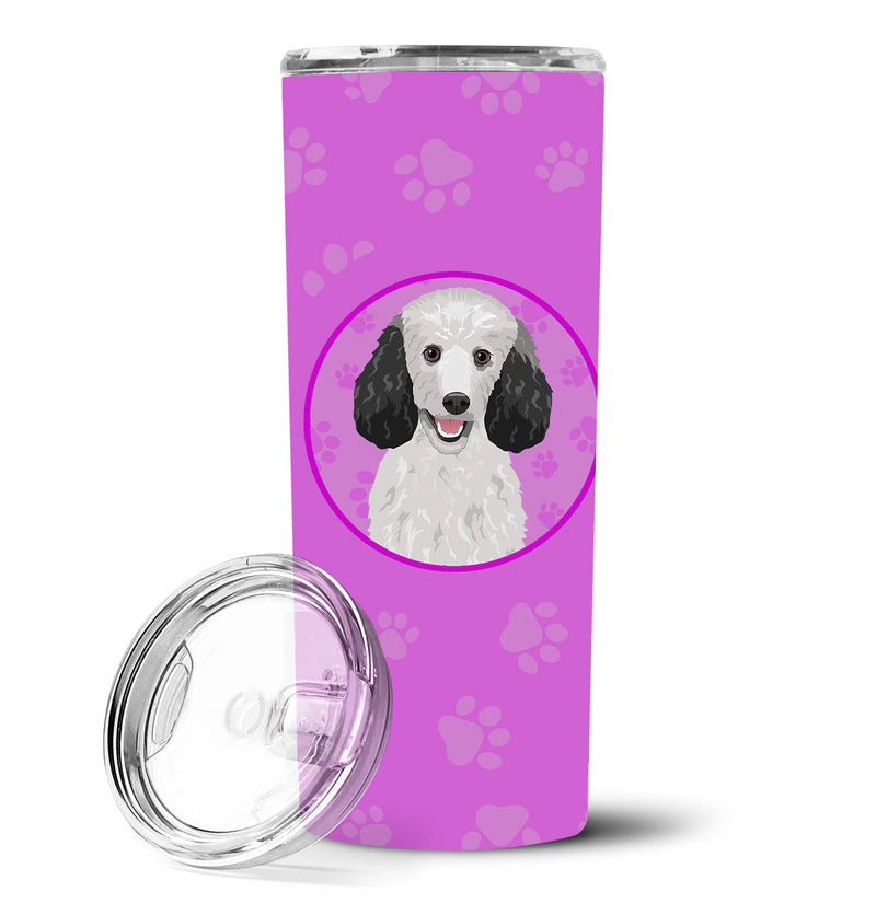 Poodle Standard Silver Stainless Steel 20 oz Skinny Tumbler