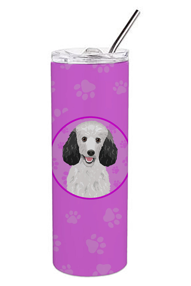 Poodle Standard Silver Stainless Steel 20 oz Skinny Tumbler