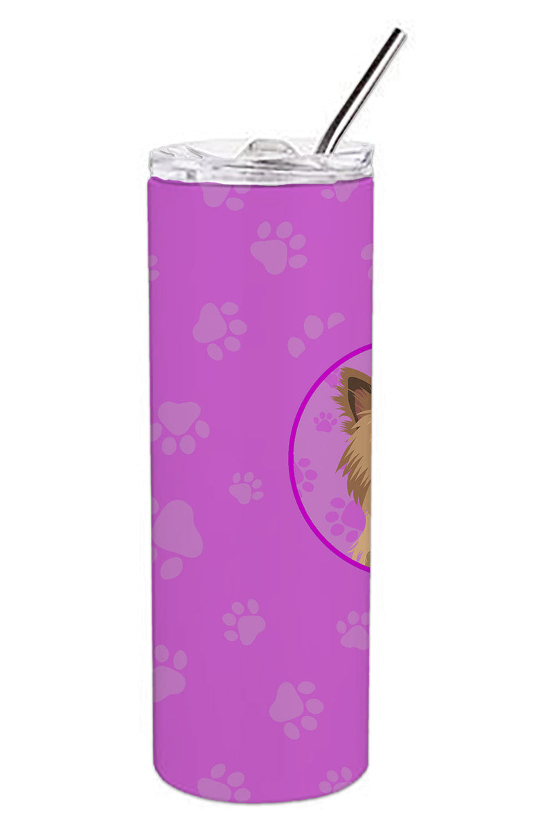 Yorkie Blue and Gold Stainless Steel 20 oz Skinny Tumbler