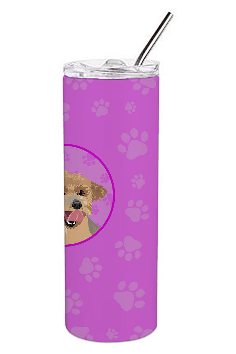 Yorkie Blue and Gold Stainless Steel 20 oz Skinny Tumbler