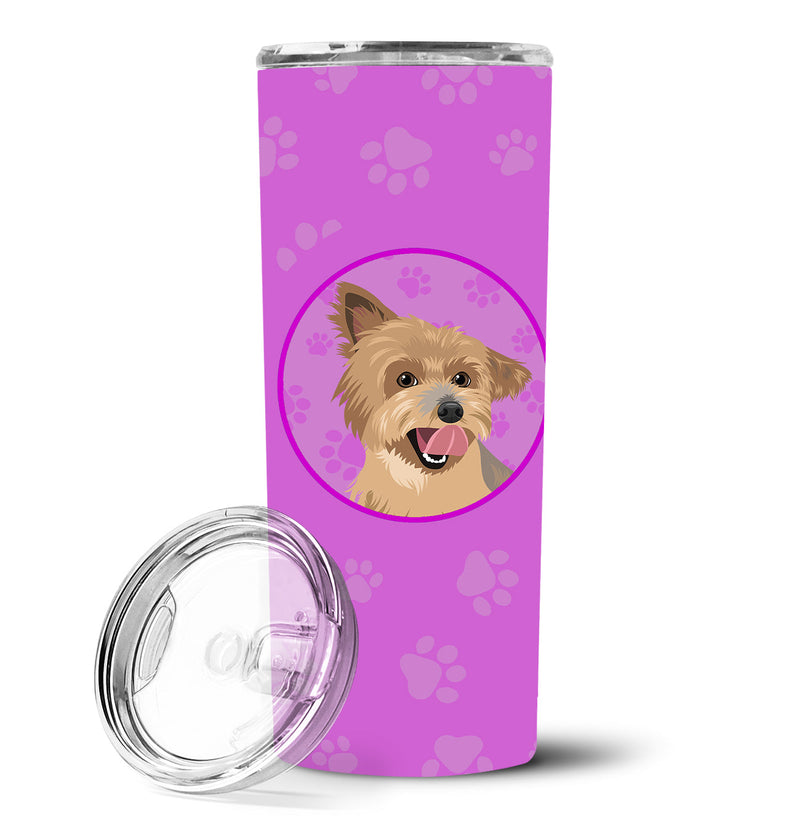 Yorkie Blue and Gold Stainless Steel 20 oz Skinny Tumbler