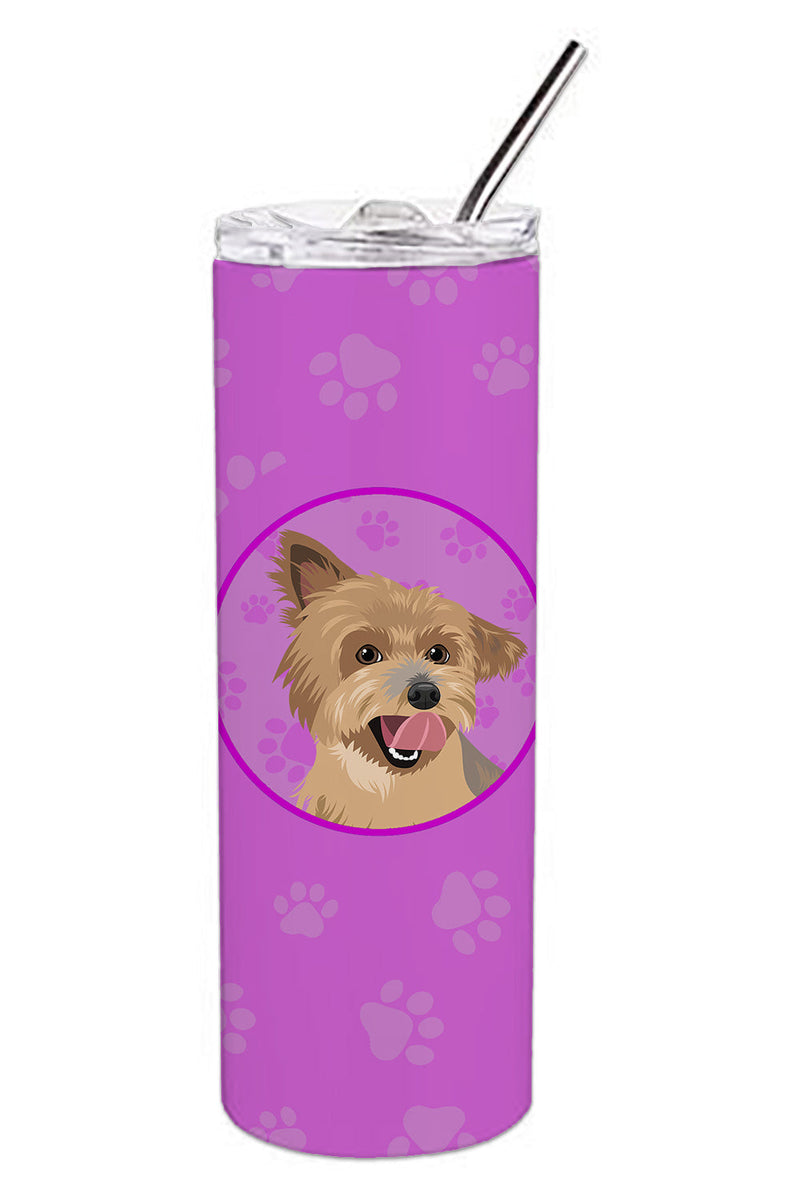 Yorkie Blue and Gold Stainless Steel 20 oz Skinny Tumbler