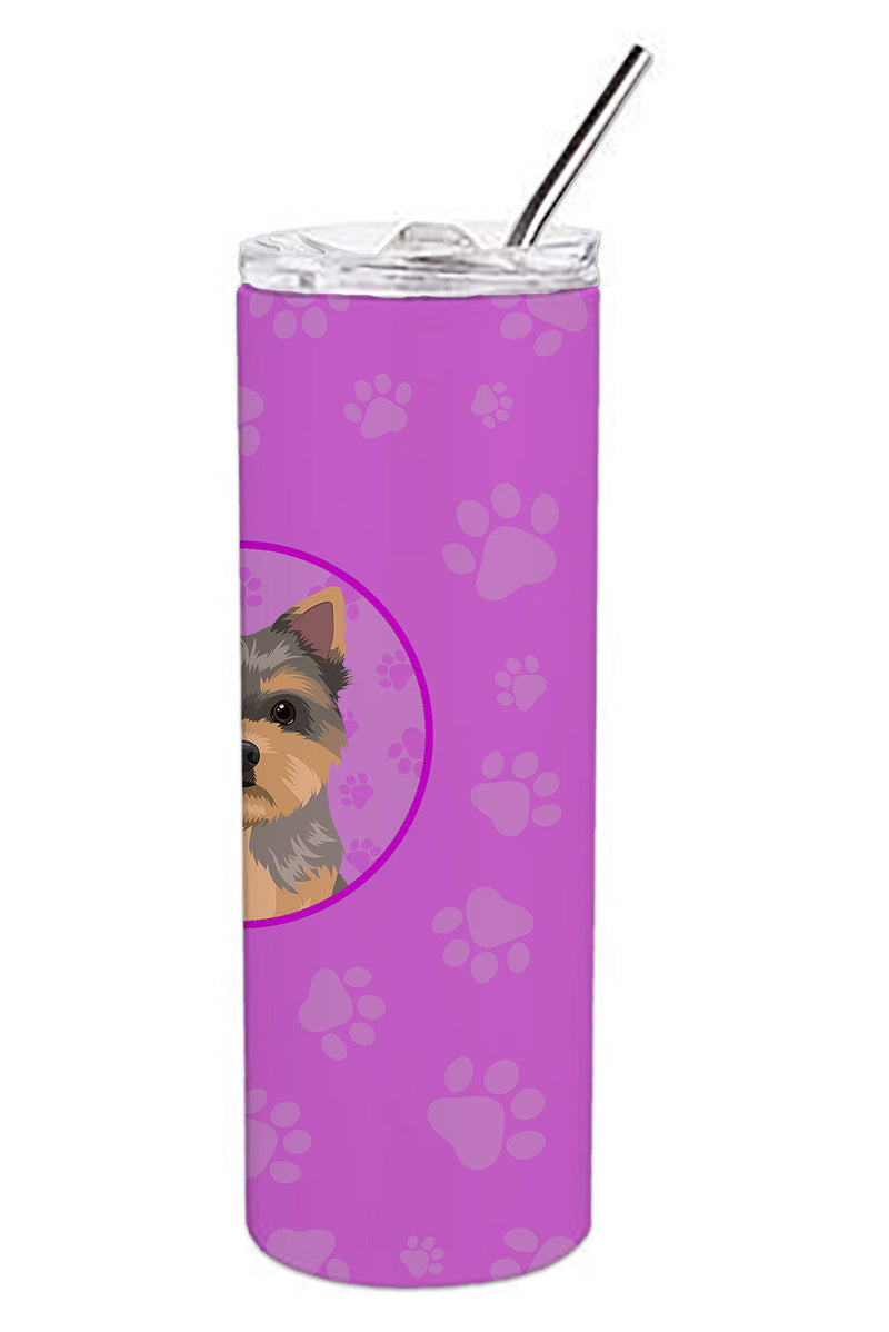 Yorkie Chocolate Puppy Stainless Steel 20 oz Skinny Tumbler