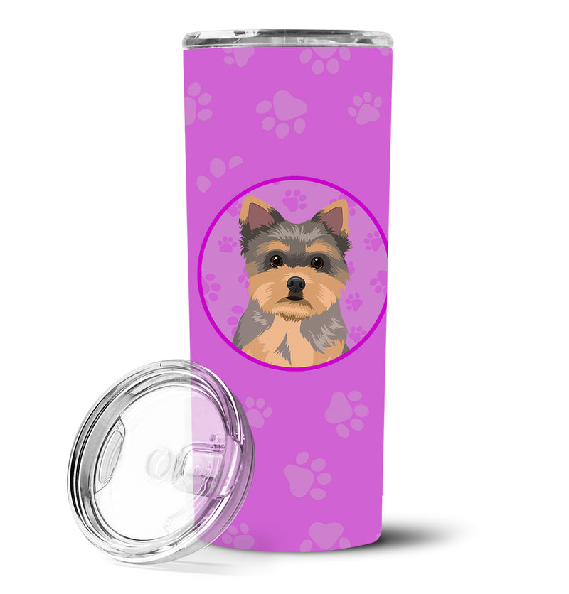 Yorkie Chocolate Puppy Stainless Steel 20 oz Skinny Tumbler