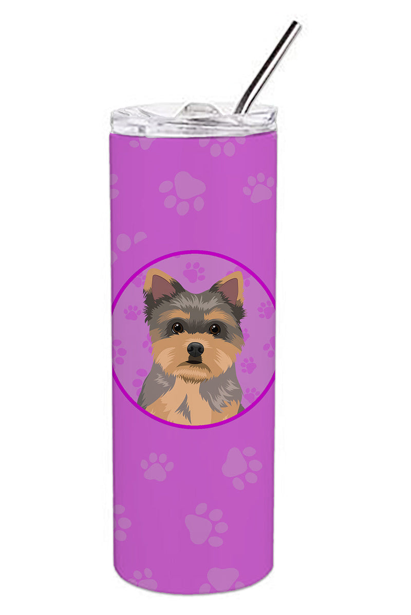 Yorkie Chocolate Puppy Stainless Steel 20 oz Skinny Tumbler