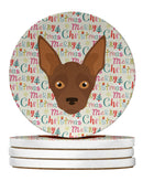 Abyssinian Sand Terrier Merry Christmas Large Sandstone Coasters Pack of 4