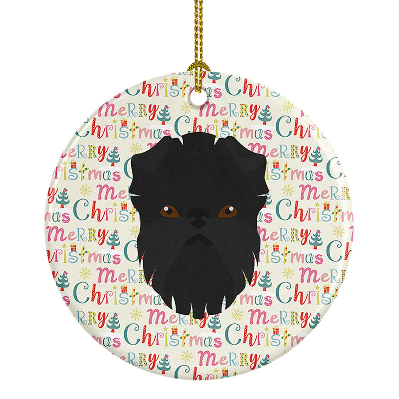 Affenpinscher Merry Christmas Ceramic Ornament