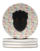 Affenpinscher Merry Christmas Large Sandstone Coasters Pack of 4